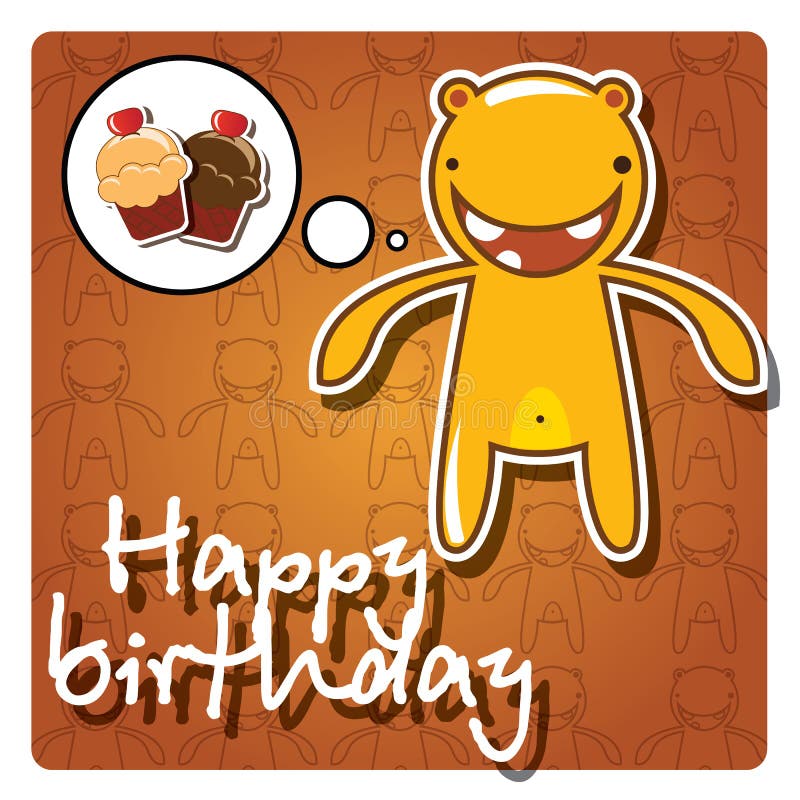 Monster happy birthday card