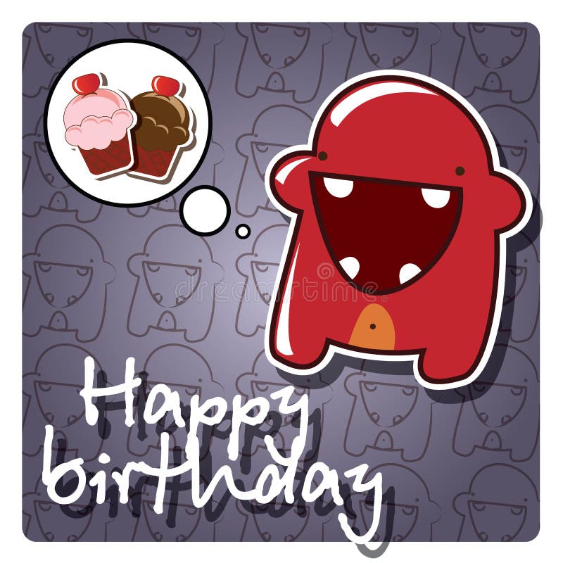 Monster happy birthday card
