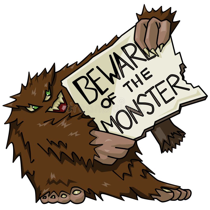 Monster mit Zeichen vektor abbildung Monster mit Zeichen vektor abbildung