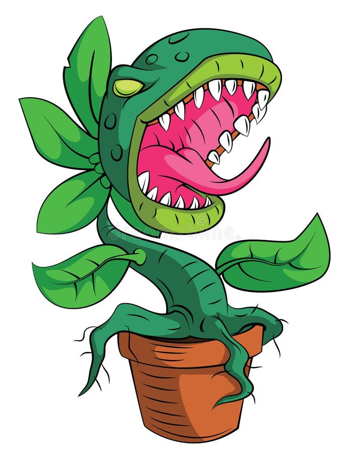 Cartoon Happy Monstera Plant Pot Mascot Stock Vector (Royalty Free