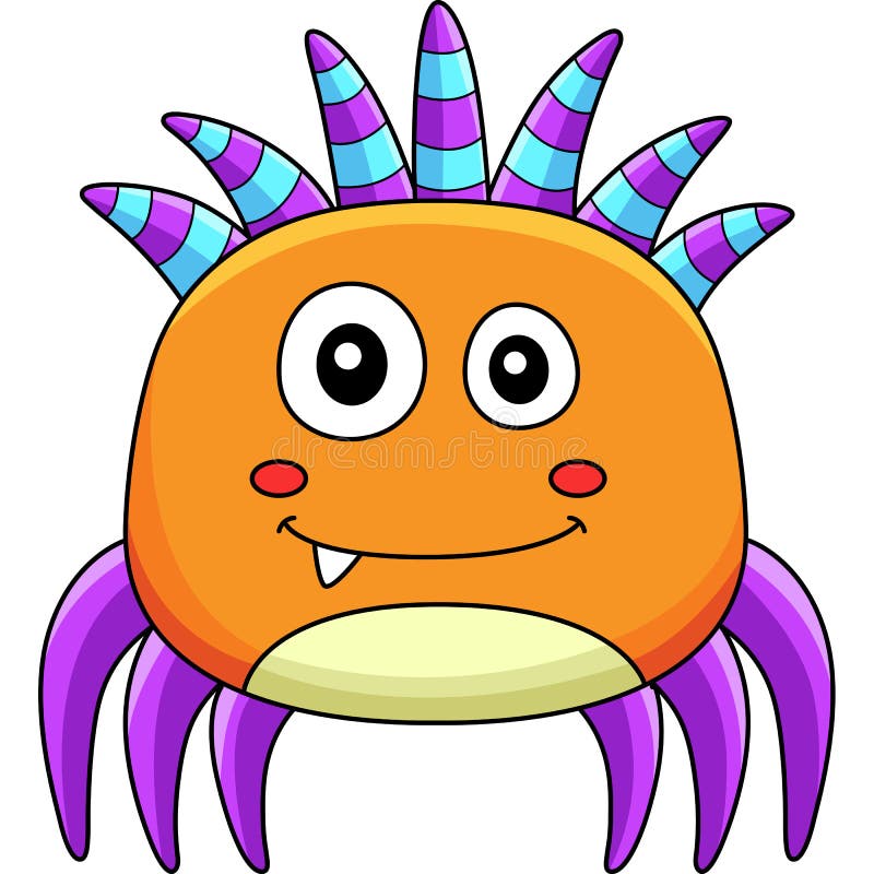 Monster Spider Cartoon Colored Clipart Stock Vector - Illustration of  toddler, spider: 255292146