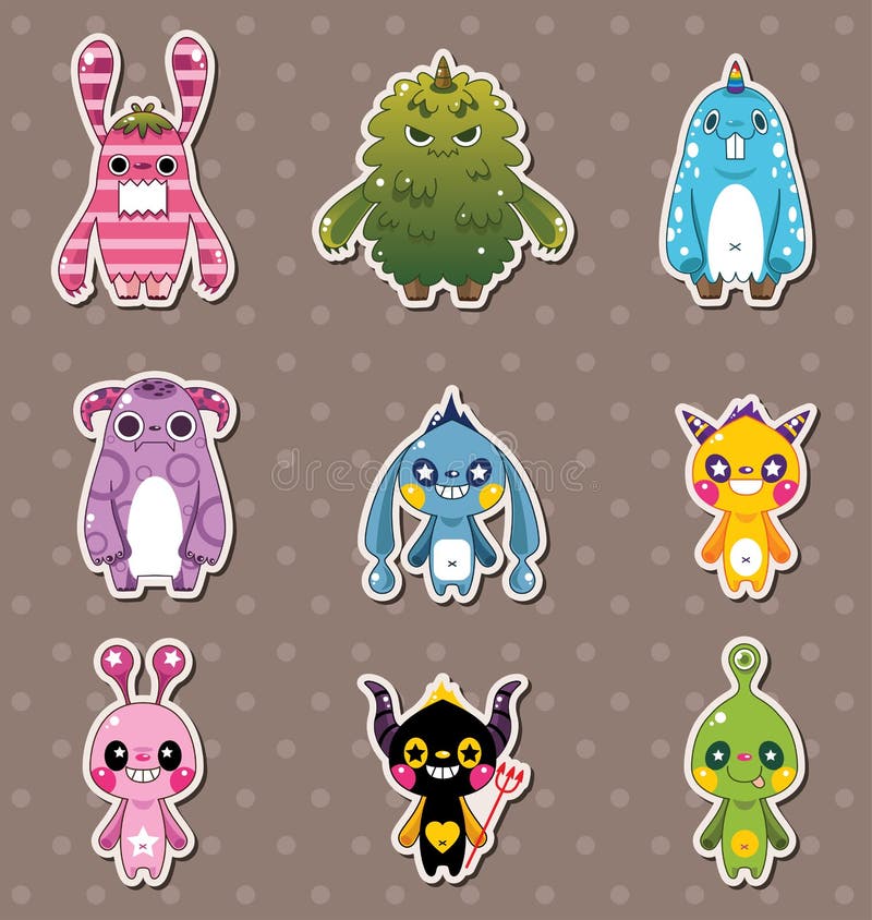Monster stickers vector illustration Monster stickers vector illustration