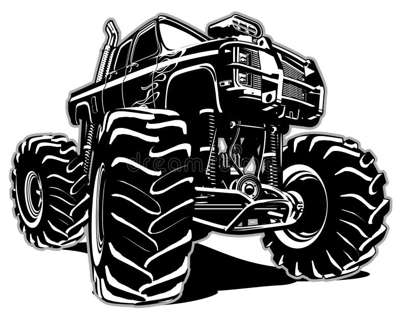 Monster truck de la historieta stock de ilustración Monster truck de la historieta stock de ilustración