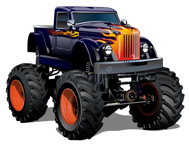 Monster truck de la historieta ilustración del vector