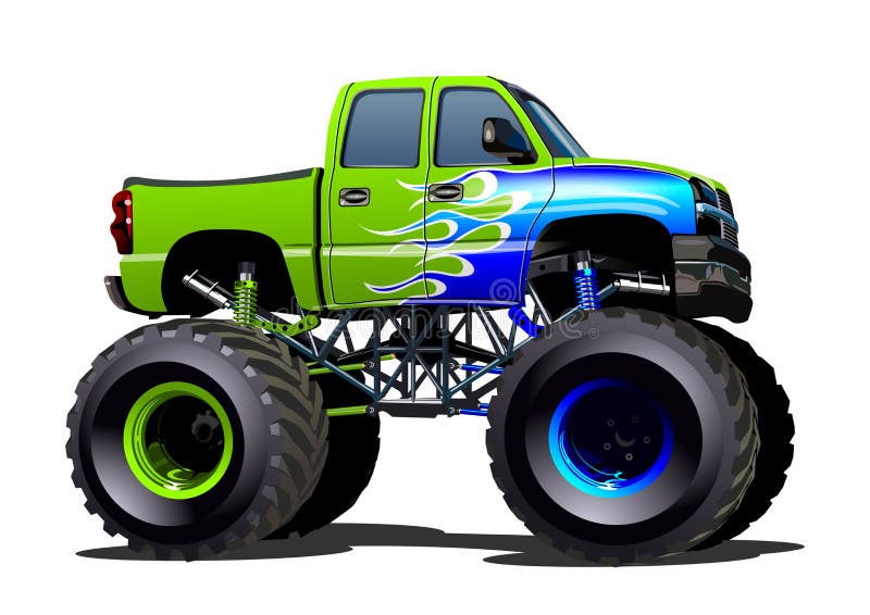 Monster Trucks Como Brinquedos Para Crianças Conjunto Ilustrações