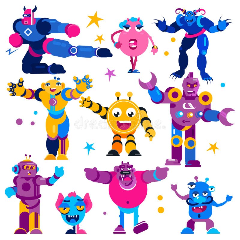 Monster vector cartoon alien monstrous transformer robots character of monstrosity and alienation illustration royalty free illustration Monster vector cartoon alien monstrous transformer robots character of monstrosity and alienation illustration royalty free illustration