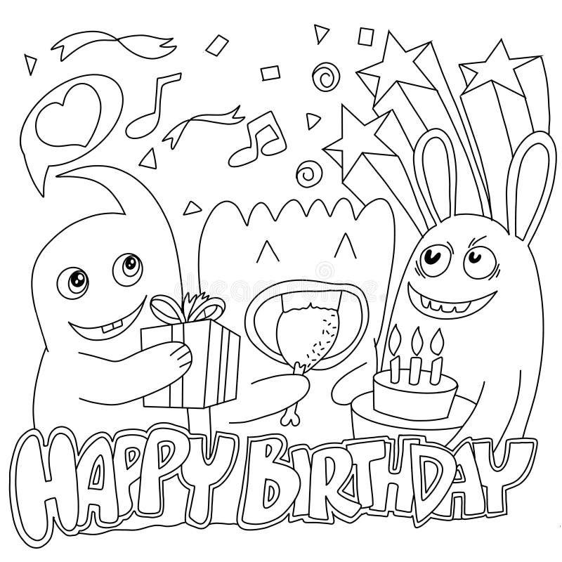 Monsters Happy Birthday Stock Illustrations – 1,226 Monsters Happy ...