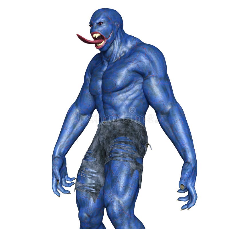 Gros Monstre Efayant Avec Les Dents Pointues Illustration De Vecteur - Illustration Du Grand