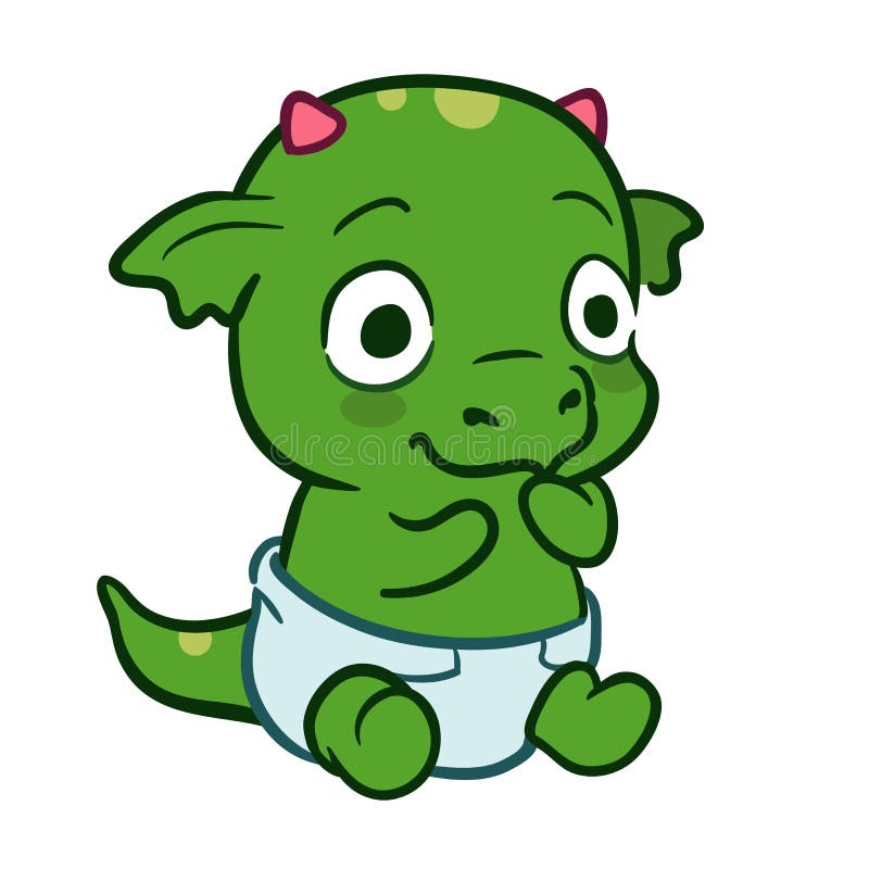 Monstre mignon de dragon de bébé de bande dessinée illustration de vecteur Monstre mignon de dragon de bébé de bande dessinée illustration de vecteur