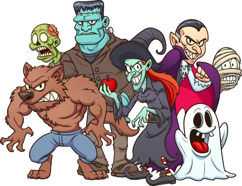 Monstres de Halloween illustration stock Monstres de Halloween illustration stock