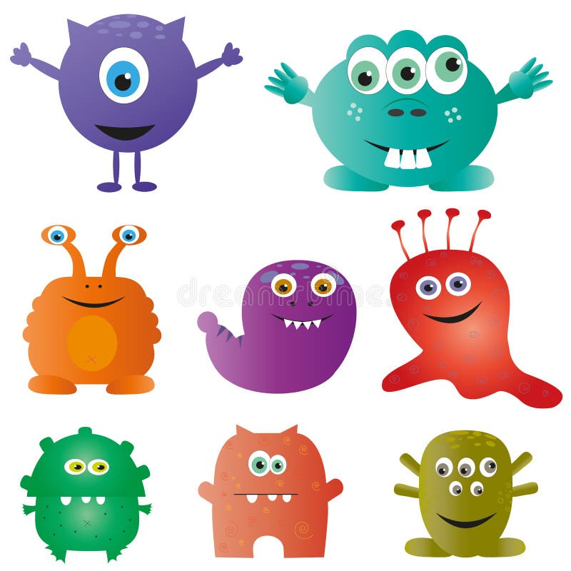 Monstres mignons illustration stock Monstres mignons illustration stock