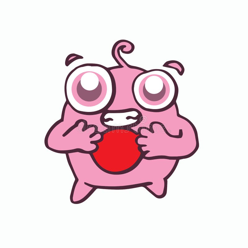 Personagem de desenho animado de vetor de monstro de bola de bilhar  vermelho