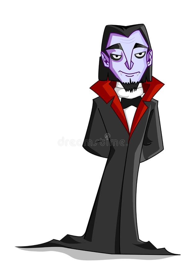 Assustador Vampiro Drácula Manto Preto Com Olhos Vermelhos Desenho Animado imagem vetorial de forden© 406039746