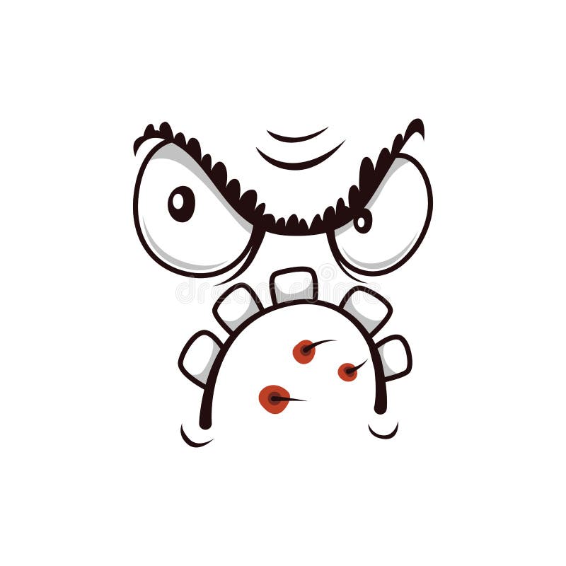 Cara Monstro Ícone Vetor Desenho Animado Criatura Estúpida Emoção  Assustadora imagem vetorial de Seamartini© 504559232