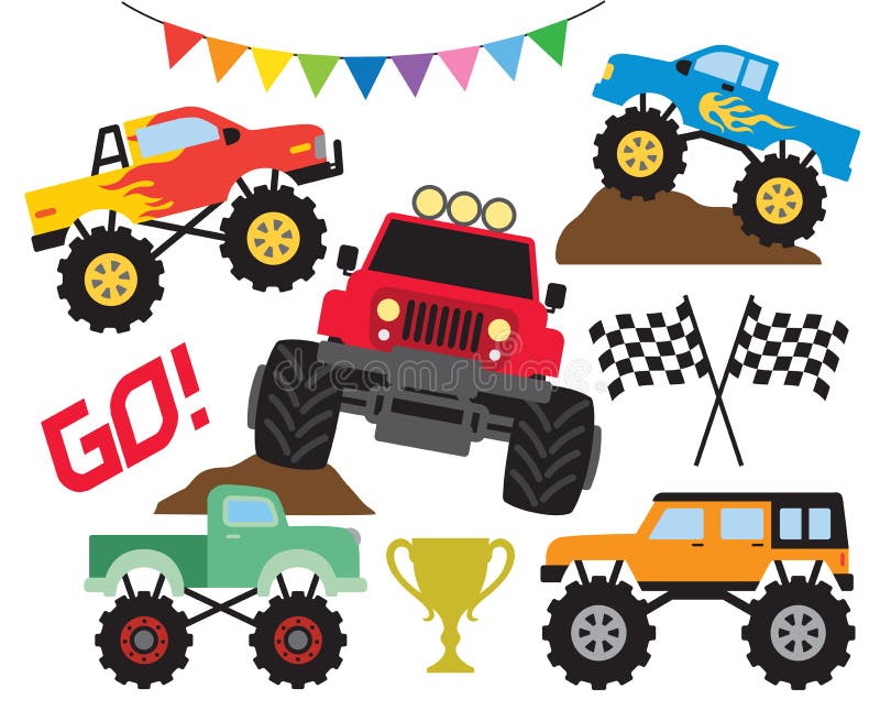 Desenhos Animados Rápidos Fora Do Carro Da Estrada Que Olha Como O Monster  Truck Que Conduz Através Da Cidade Ilustração Stock - Ilustração de fresco,  olhar: 98576769