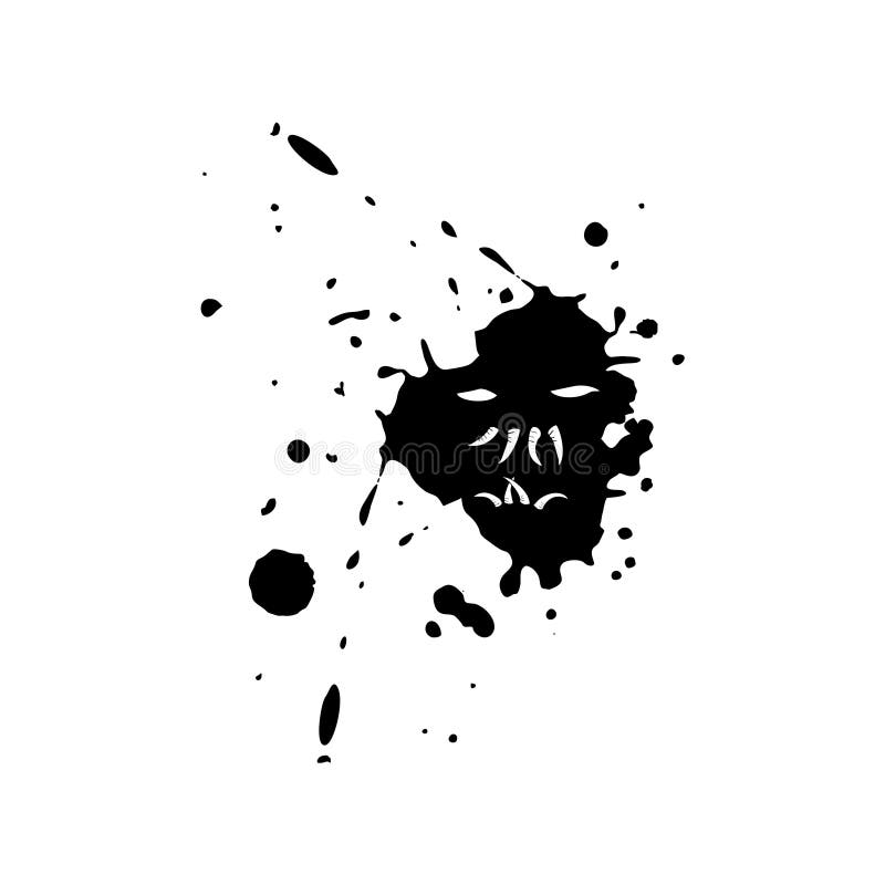 Monstro imaginário encarado em mancha de tinta ilustração stock Monstro imaginário encarado em mancha de tinta ilustração stock