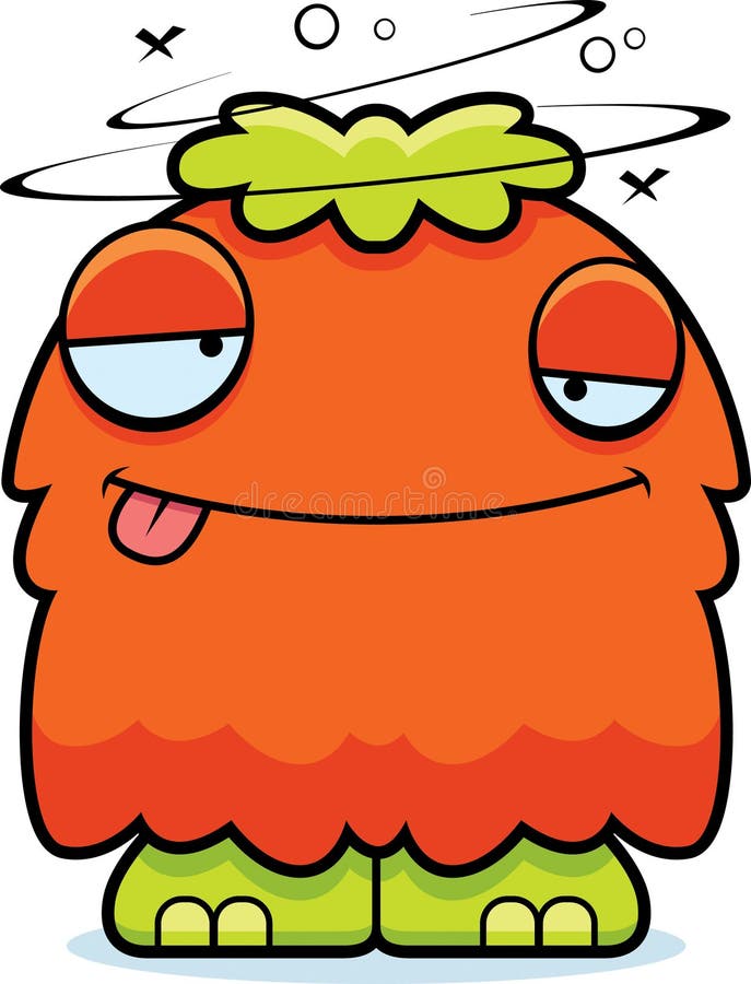 Monstro macio dos desenhos animados bêbados ilustração royalty free Monstro macio dos desenhos animados bêbados ilustração royalty free