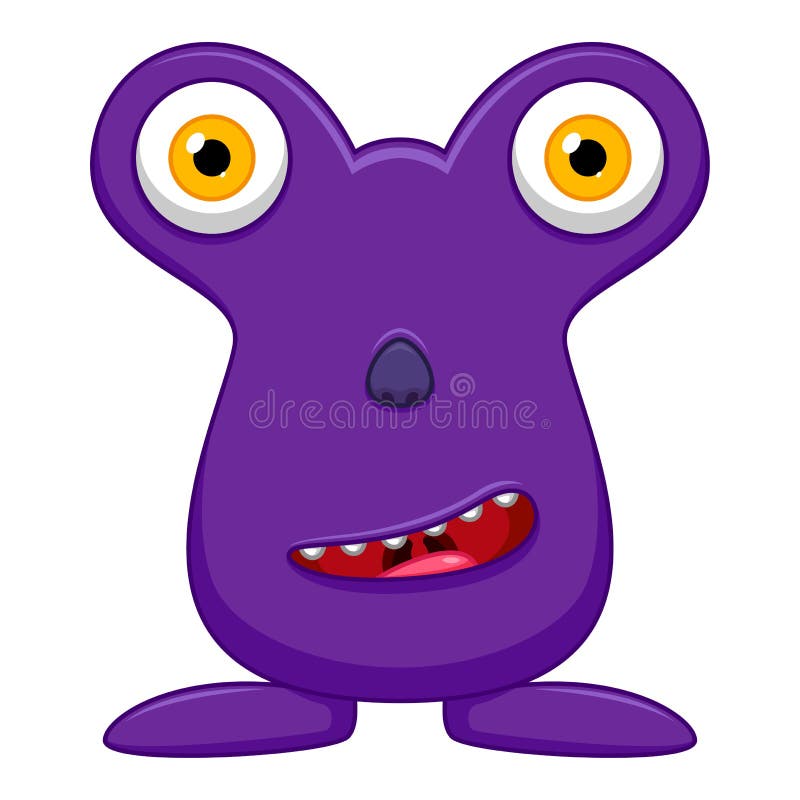 Elemento De Monstro Pequeno Alienígena Roxo Bonito Dos Desenhos