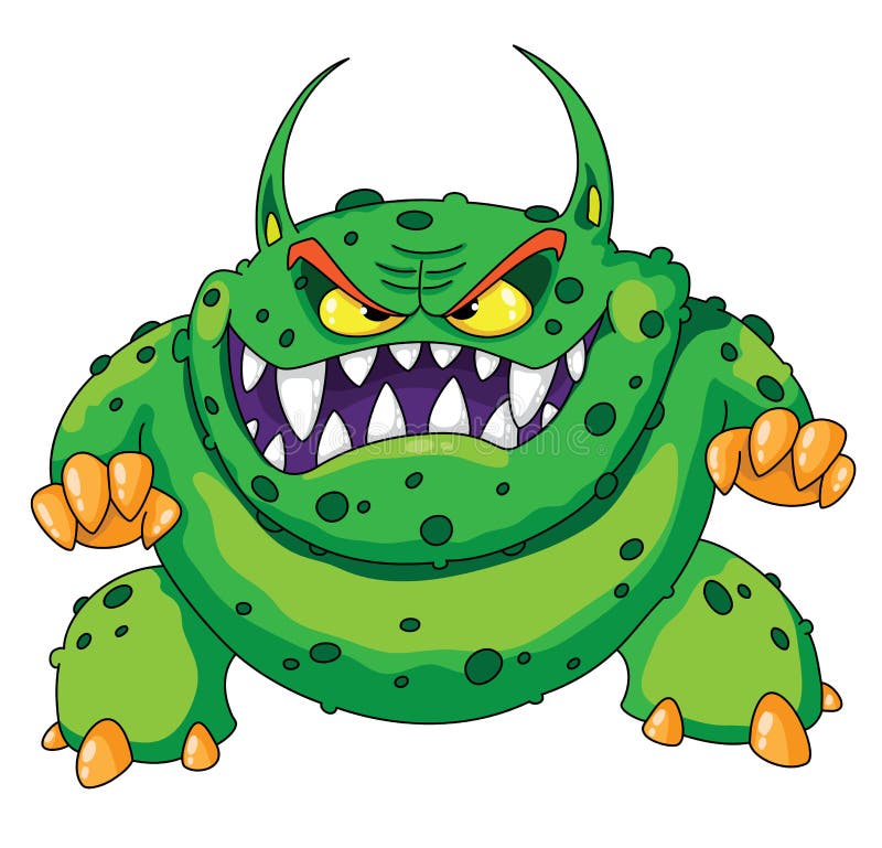 Monstro verde irritado ilustração do vetor Monstro verde irritado ilustração do vetor