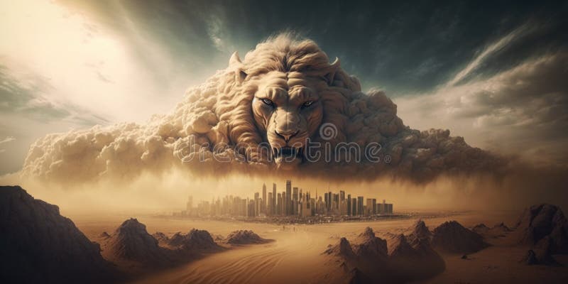 Narnia Aslan under cloudy skies HD wallpaper