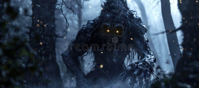 Monstrul pădurii. creat prin inteligență artificială generativă stock photography