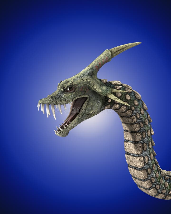 Monstruo de la serpiente stock de ilustración. Ilustración azul 4515613
