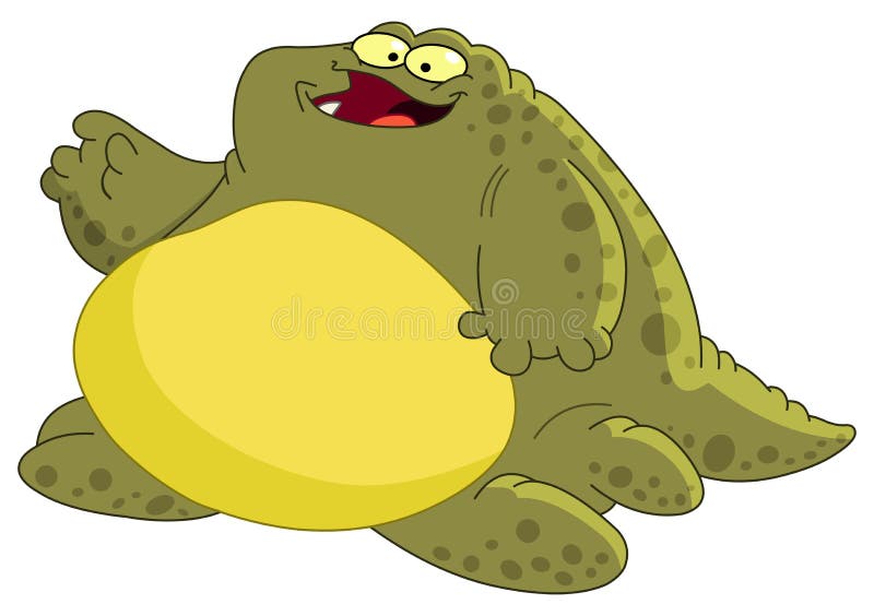 Illustration of a fat monster waving hello. Illustration of a fat monster waving hello