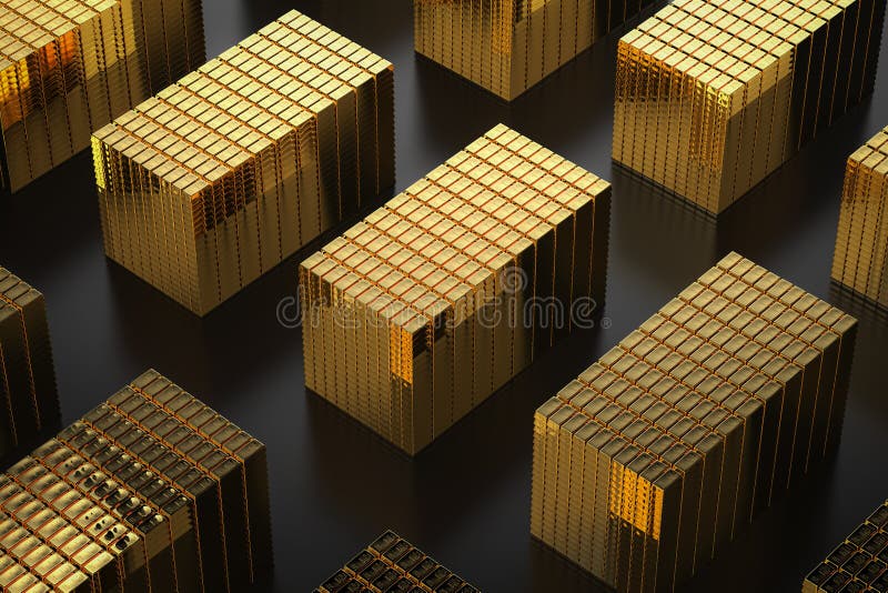 Montón de lingotes de oro stock de ilustración. Ilustración de comercial -  192996789