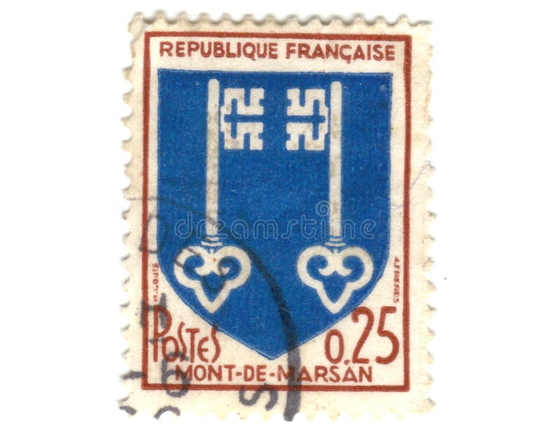 Mont de Marsan City Coat of Arms Postage Stamp