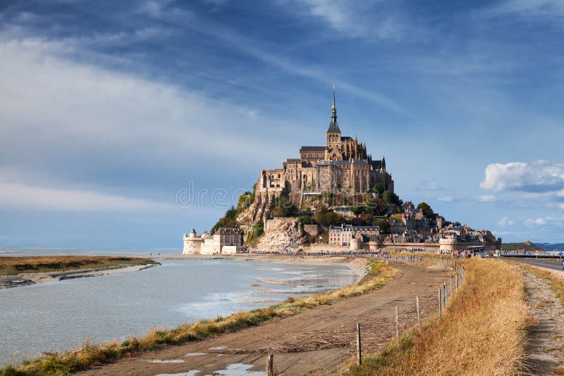 Mont Saint Michel and River in Normandy, France Stock Photo Image of