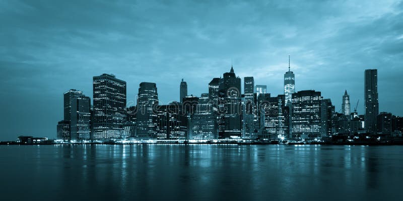 Montage of Manhattan Skyline Night To Day - New York - USA Stock Image ...