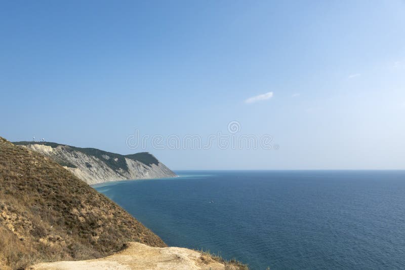 Black sea coast. bald mountain. Beautiful blue sea in Anapa. Black sea coast. bald mountain. Beautiful blue sea in Anapa.