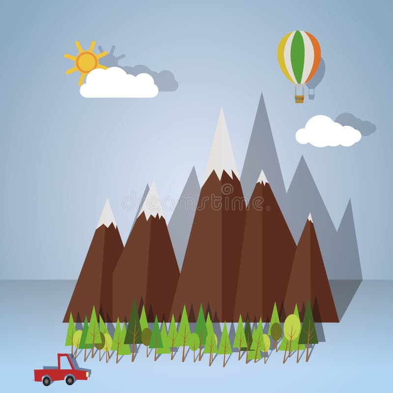 Montagna di carta illustrazione vettoriale. Illustrazione