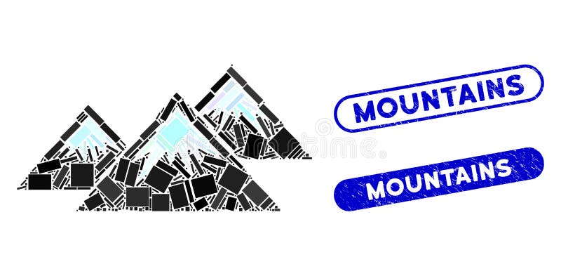 Montagne Icecap per il colletto rettangolare con sigilli per montagne di soccorso