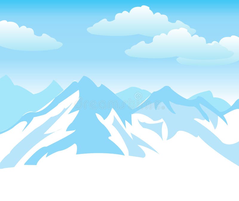 Montagnes de neige illustration stock