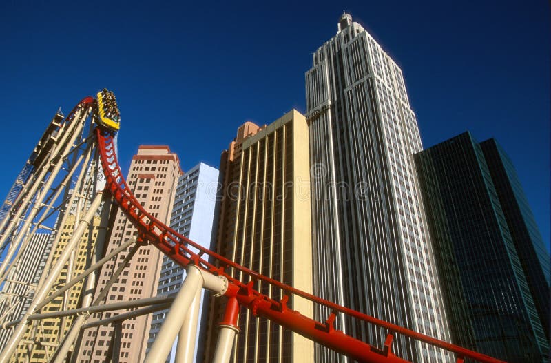 Montagnes russes de Las Vegas New York New York image libre de droits Montagnes russes de Las Vegas New York New York image libre de droits