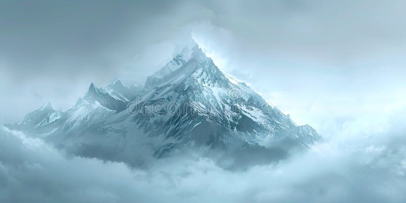 Montaintop in mist arkivbild