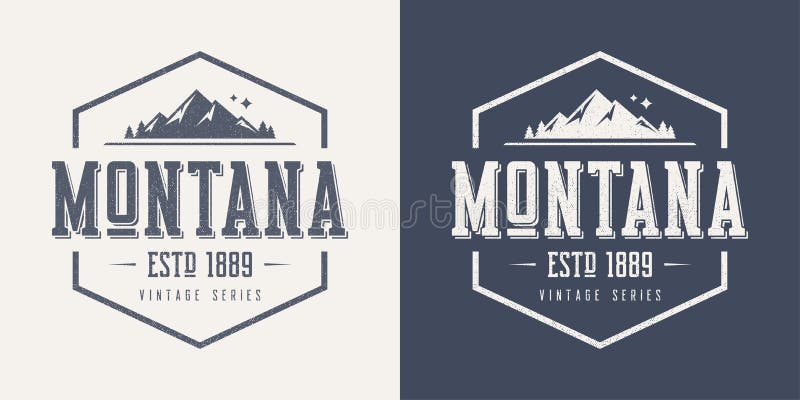 Montana-entwerfen Zustand Texturweinlesevektort-shirt und -kleid lizenzfreie abbildung Montana-entwerfen Zustand Texturweinlesevektort-shirt und -kleid lizenzfreie abbildung