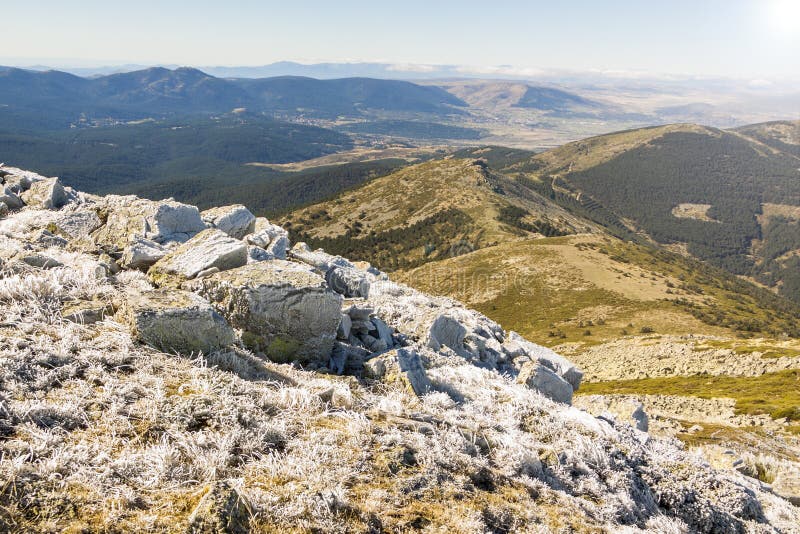 Top of The Dead Woman. Mountain in the Sierra de Guadarrama National Park in Segovia. Hiking route to enjoy nature. In Spain, Europe. Top of The Dead Woman. Mountain in the Sierra de Guadarrama National Park in Segovia. Hiking route to enjoy nature. In Spain, Europe