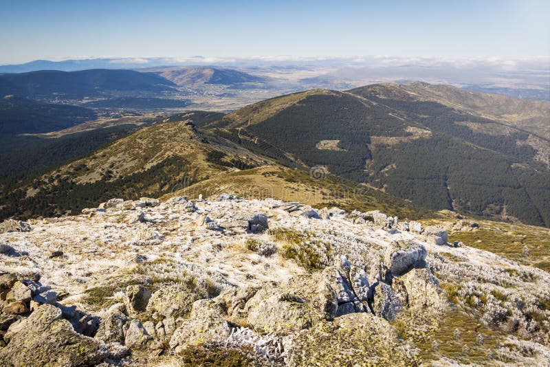 Top of The Dead Woman. Mountain in the Sierra de Guadarrama National Park in Segovia. Hiking route to enjoy nature. In Spain, Europe. Top of The Dead Woman. Mountain in the Sierra de Guadarrama National Park in Segovia. Hiking route to enjoy nature. In Spain, Europe