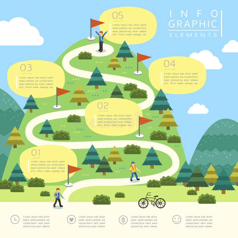 Montanha que caminha o projeto infographic ilustração stock Montanha que caminha o projeto infographic ilustração stock