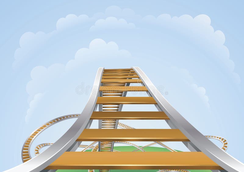 Illustration of a roller coaster from the highest view. Conceptual highs and lows or fear and trepidation. Illustration of a roller coaster from the highest view. Conceptual highs and lows or fear and trepidation.