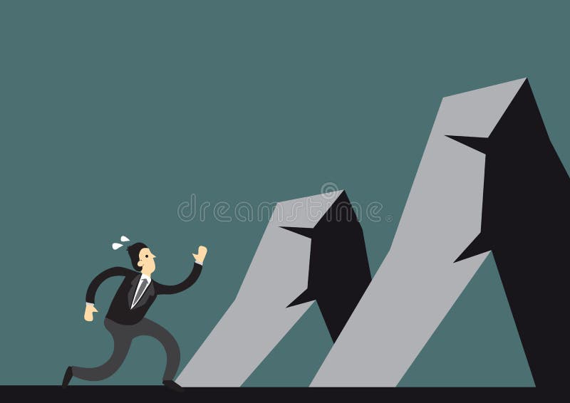 Montanhas do corredor e da aproximação do homem de negócios a superar ilustração do vetor Montanhas do corredor e da aproximação do homem de negócios a superar ilustração do vetor