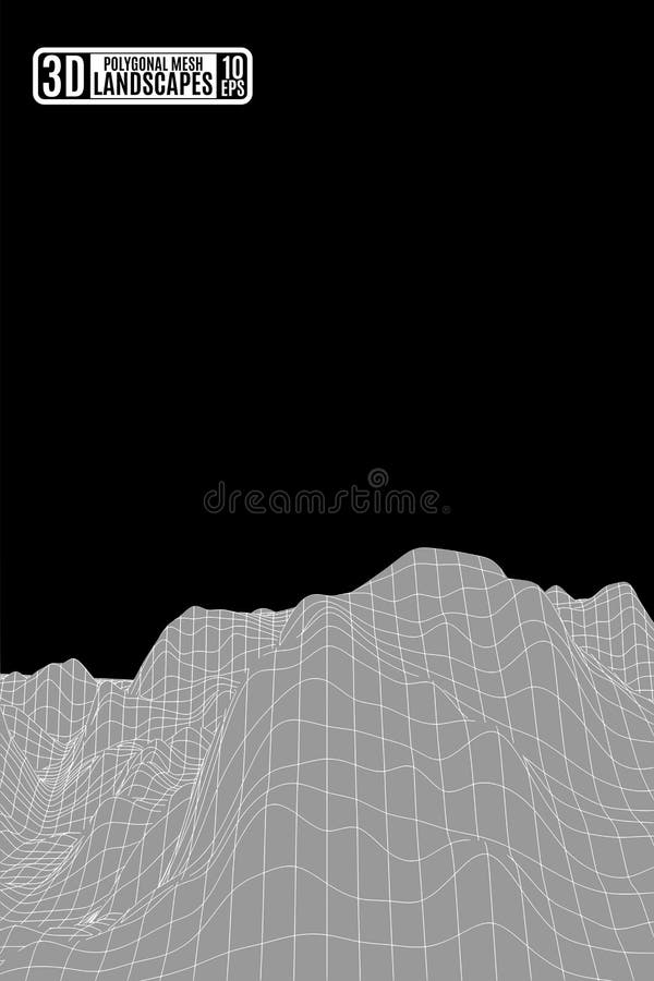 Montanhas poligonais cinzentas e fundo preto do céu para o presentati ilustração royalty free Montanhas poligonais cinzentas e fundo preto do céu para o presentati ilustração royalty free