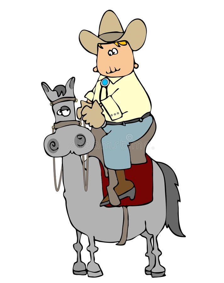 Montar a caballo del vaquero alto ilustración del vector Montar a caballo del vaquero alto ilustración del vector