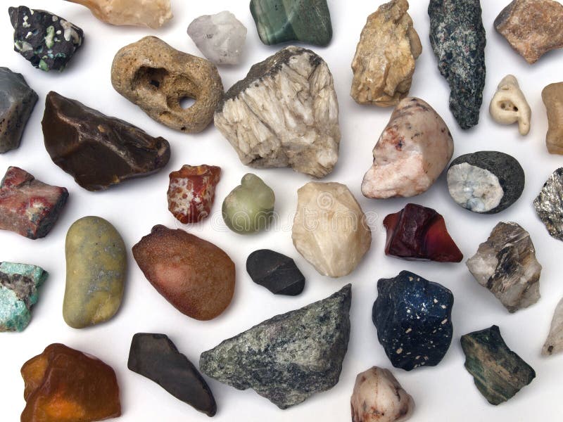 Variety of rocks and minerals collected in the mountains of Crimea as an invitation for mountain and sea vacation in Crimea. Variety of rocks and minerals collected in the mountains of Crimea as an invitation for mountain and sea vacation in Crimea