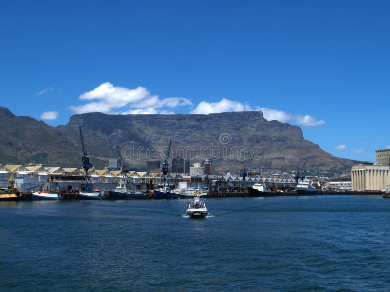 Table Mountain from the entrance to Cape Town Harbour. Table Mountain from the entrance to Cape Town Harbour