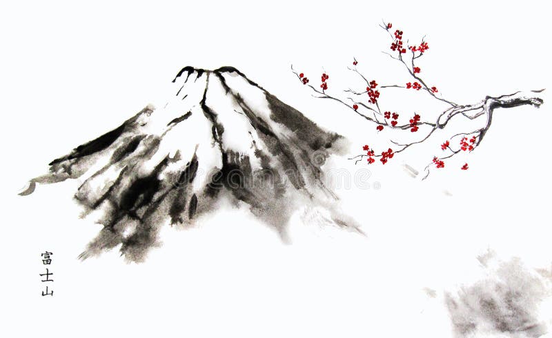 Montaña Fuji y Cherry Blossom