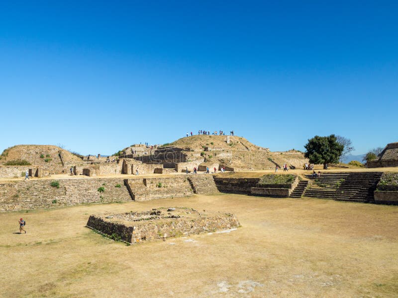 Monte Alban, Oaxaca, Mexico, South America : [Biggest ruins of ancient Zapotec city at the top of the mountain, UNES royalty free stock photos Monte Alban, Oaxaca, Mexico, South America : [Biggest ruins of ancient Zapotec city at the top of the mountain, UNES royalty free stock photos