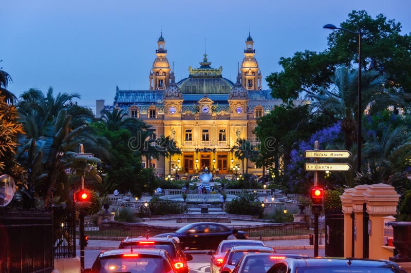 Monte Carlo Casino at Night Monaco Stock Image Image of fortune